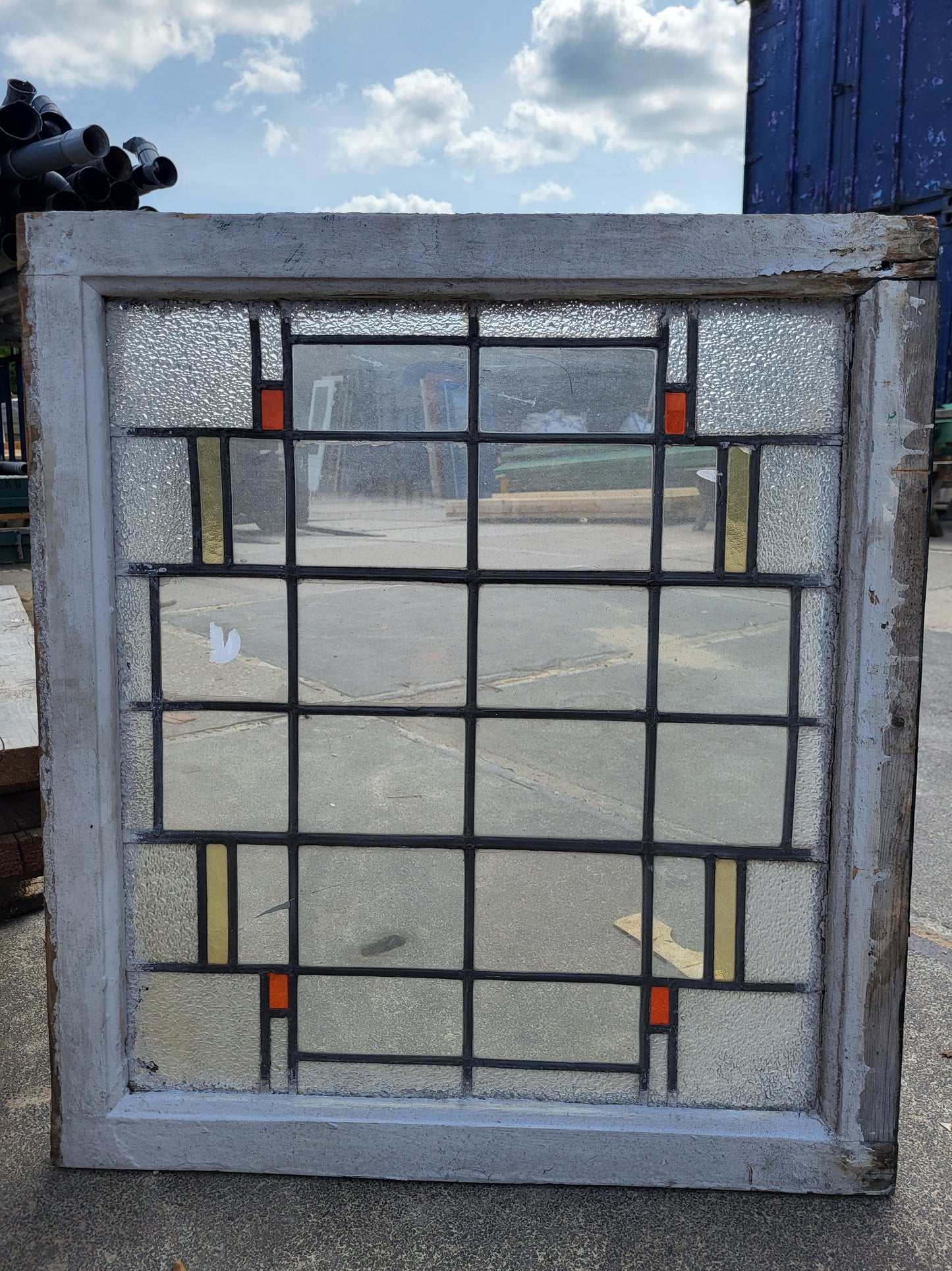 Glas in lood raam76,5x69,5cm(GL2)