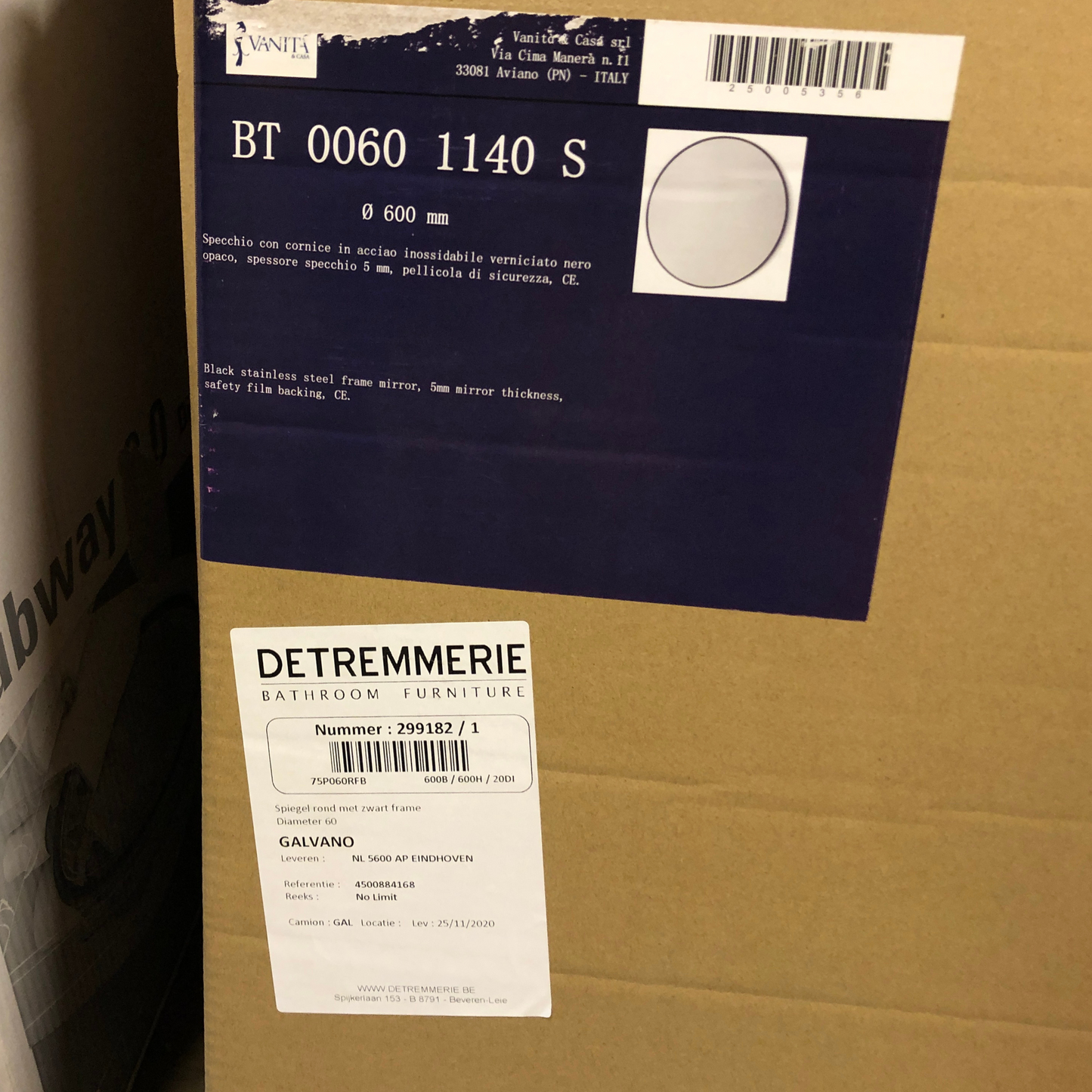 Detremmerie No Limit Design ronde spiegel 60 cm met frame