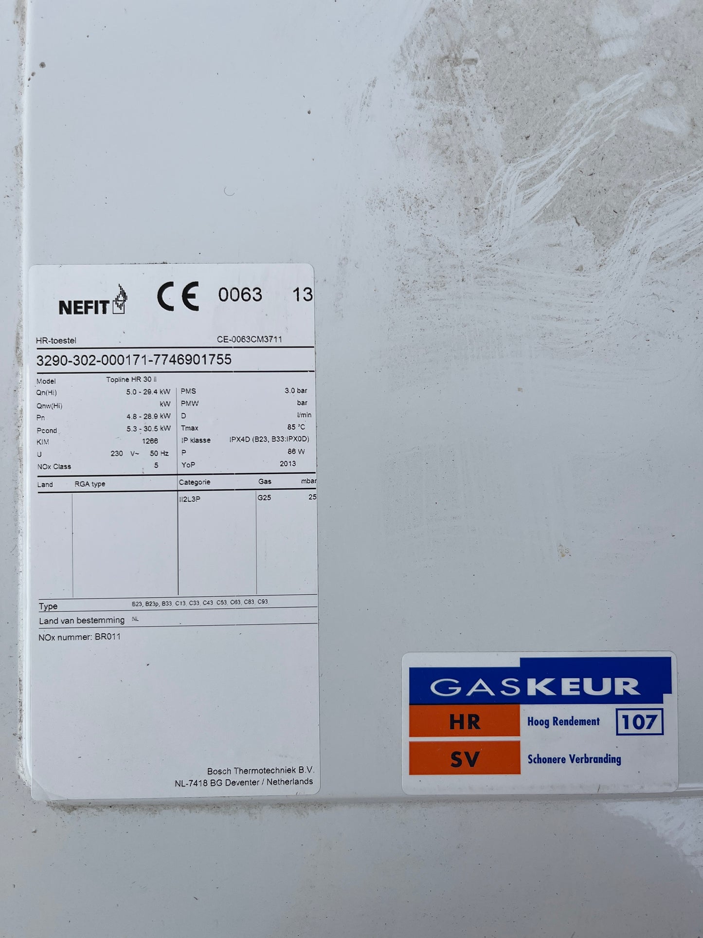 Nefit Topline HR 30 inclusief thermostaat