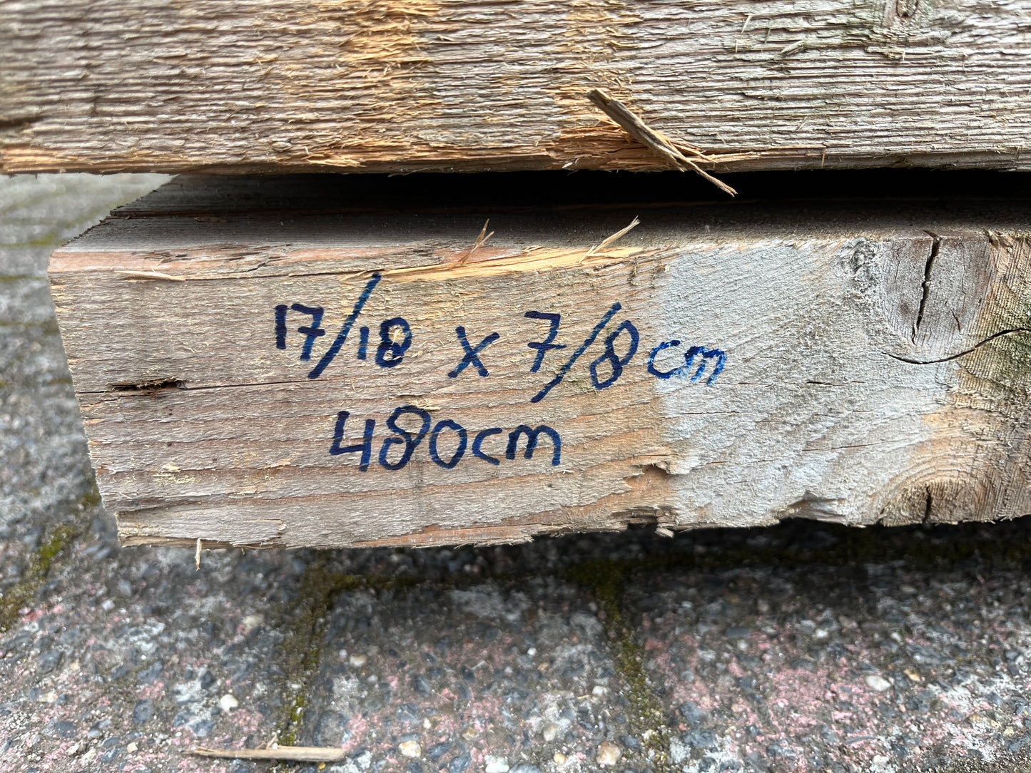 Gebruikte balken 17/18 x 7/8 x 480cm