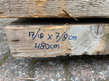 Gebruikte balken 17/18 x 7/8 x 480cm