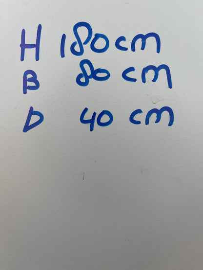 Draaideurkast/magazijnkast 180x80x40cm