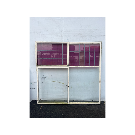 Stalen kozijn met glas in lood ramen 188,5x183cm